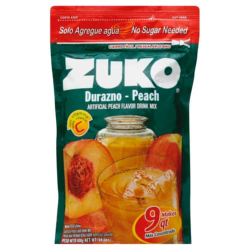 Zuko Durazno Peach Flavor Drink Mix