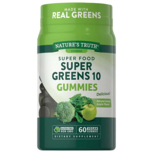 Nature'S Truth Super Greens 10, Super Food, Gummies, Natural Green Apple Flavor