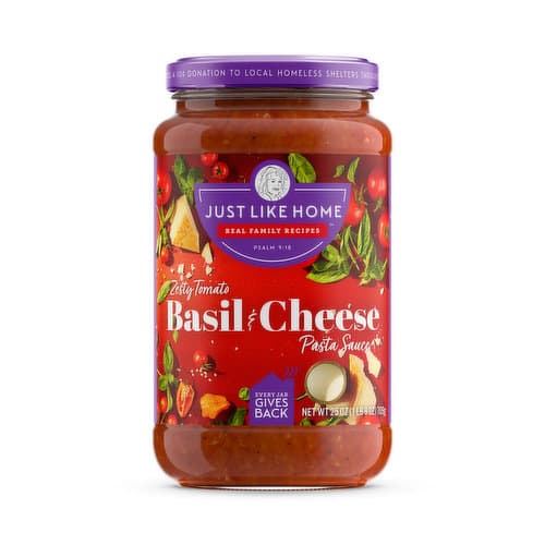 Just Like Home Sauce Zesty Tomato Basil Cheese