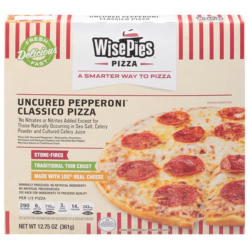 Wisepies Uncured Pepperoni Classico Traditional Thin Crust Pizza 10"