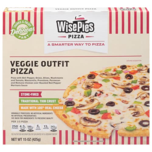 Wisepies Veggie Outfit Traditional Thin Crust Pizza 10"