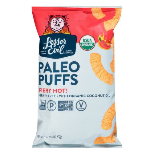 Lesserevil Paleo Puffs, Fiery Hot!