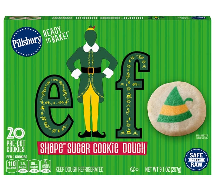 Pillsbury Ready To Bake Elf Shape Sugar Cookie Dough