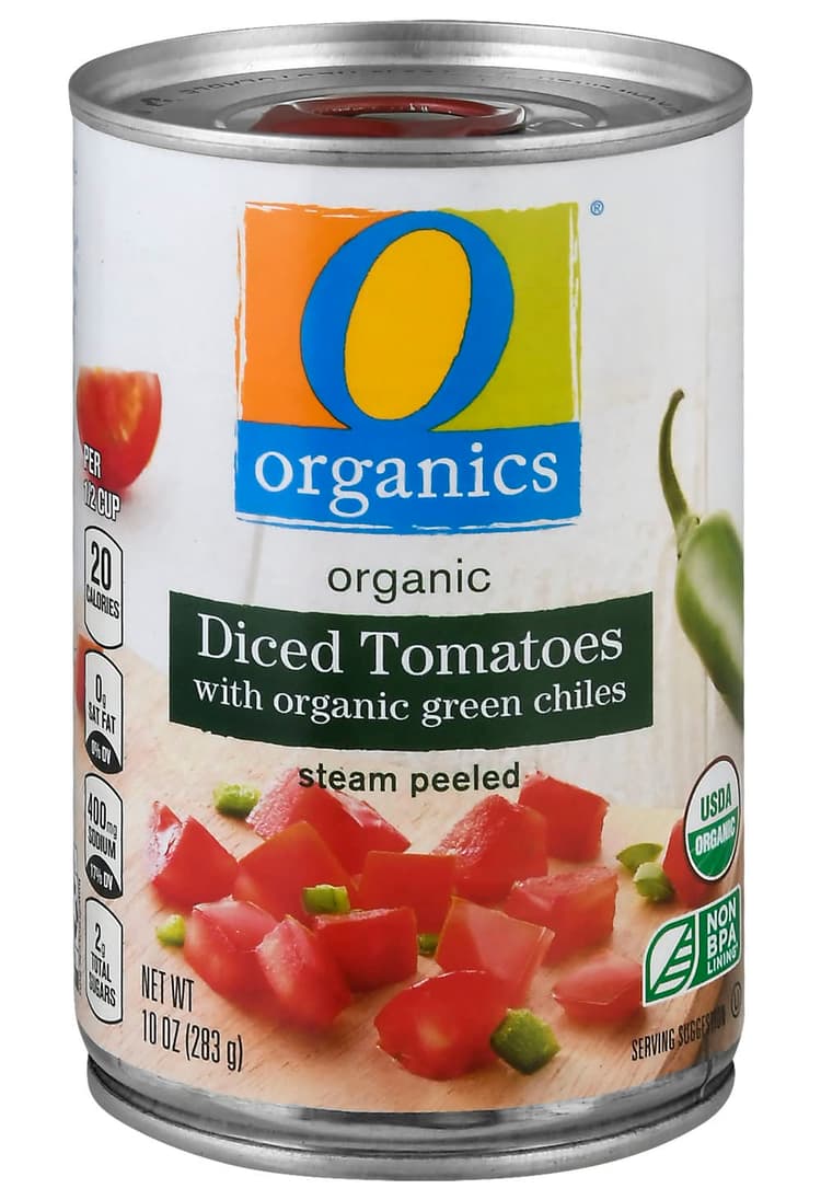 O Organics Organic Tomatoes Diced In Water With Organic Green Chiles