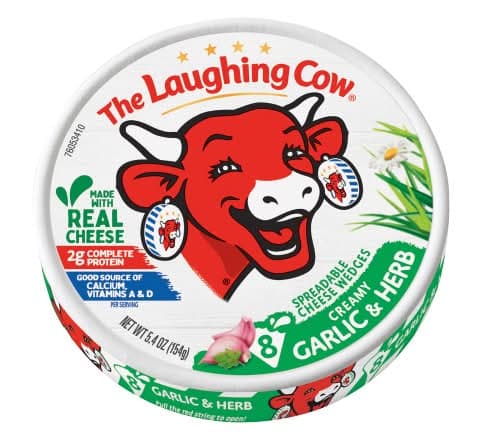 The Laughing Cow Creamy Garlic & Herb Spreadable Cheese Wedges