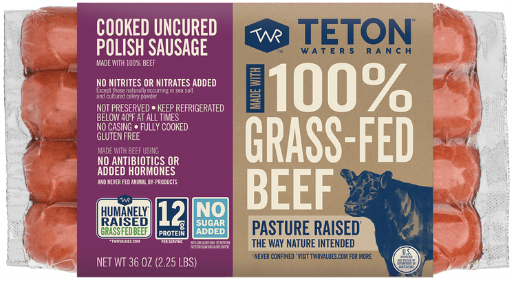 Teton Waters Ranch 100% Grass Fed Beef Polish Sausage