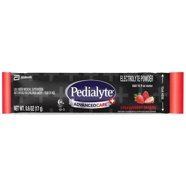 Abbott Pedialyte Advanced Care Strawberry Freeze Flavor Electrolyte Powder