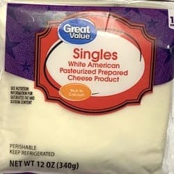 Great Value Singles White American Pasteurized Prepared Cheese Product
