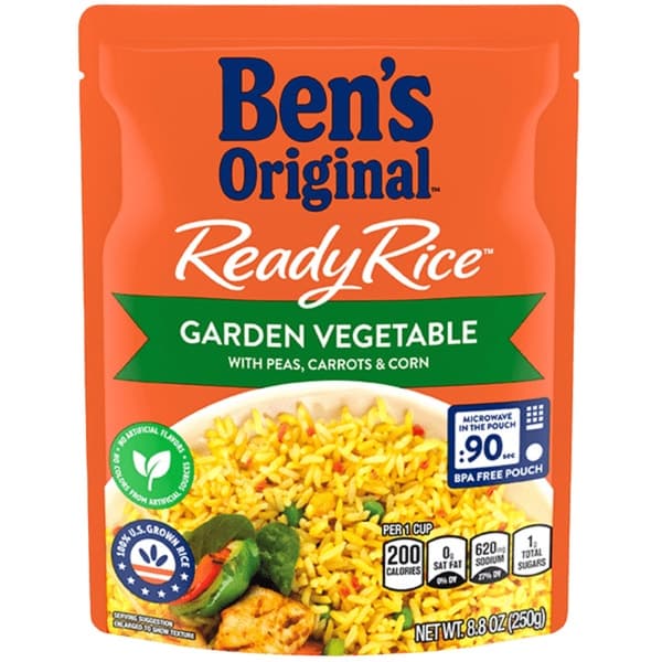 Ben's Original Ready Rice Easy Dinner Side Garden Vegetable Flavored Rice Pouch