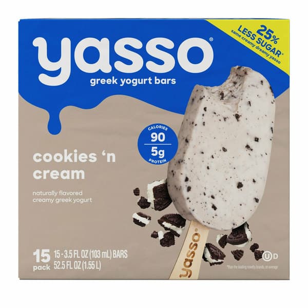Yasso Cookies 'N Cream Greek Yogurt Bars