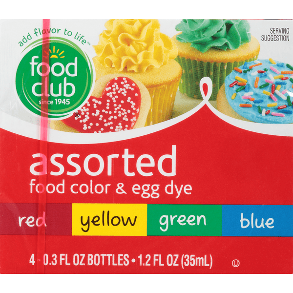 Food Club Assorted Food Color & Egg Dye