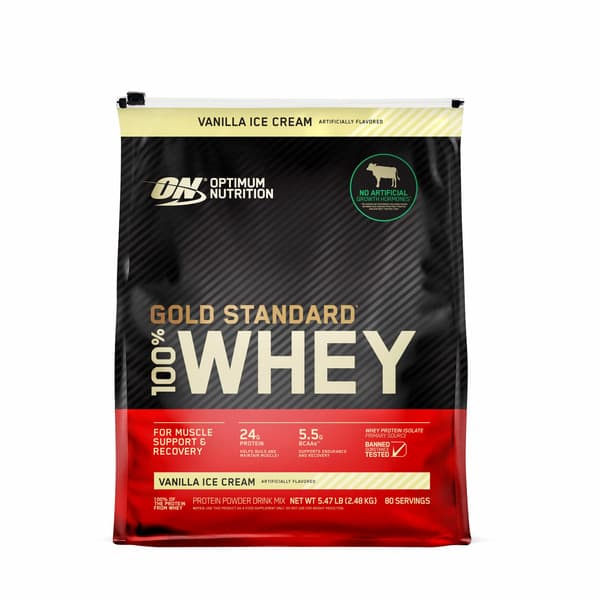 Optimum Nutrition 100% Gold Standard Vanilla Ice Cream Whey Protein Powder