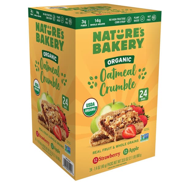 Nature'S Bakery Organic Oatmeal Crumble Strawberry And Apple