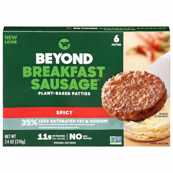 Beyond Meat Beyond Breakfast Sausage Plant-based Breakfast Patties, Spicy