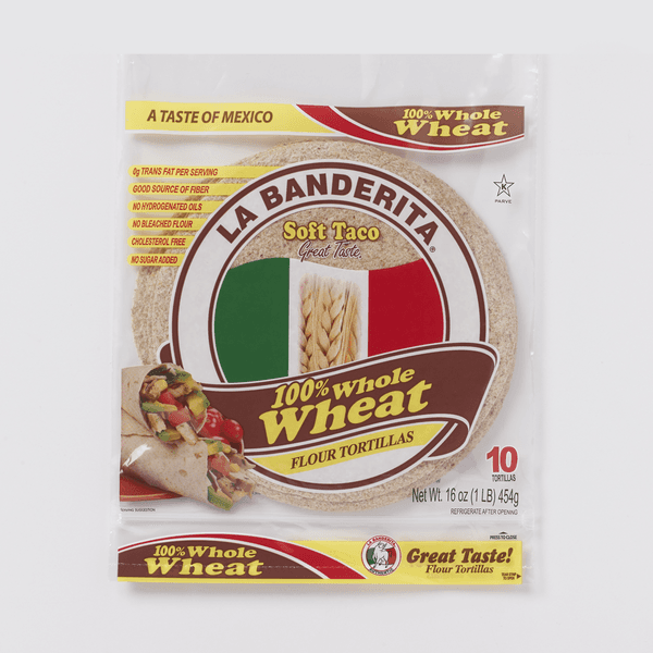 La Banderita 100% Whole Wheat Flour Tortillas Soft Taco Size