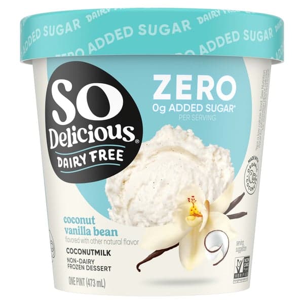 Is it Low FODMAP? So Delicious Dairy Free Dairy Free Coconut Milk Dessert, Vanilla Bean, No Sugar Added, Non-gmo Project Verified