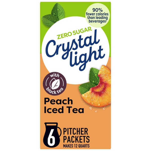 Crystal Light Peach Iced Tea Artificially Flavored Powdered Drink Mix Pitcher