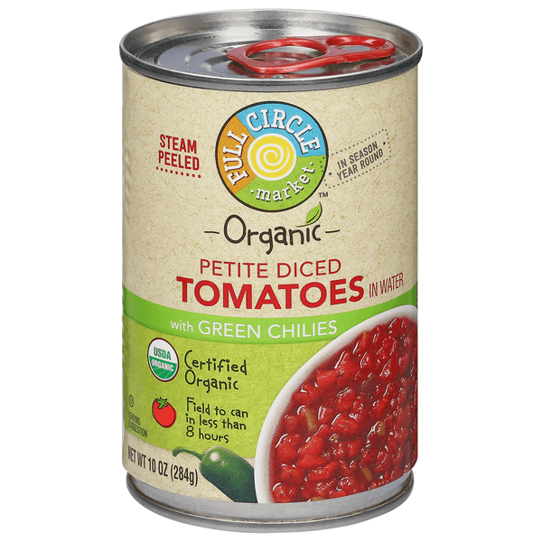 Full Circle Market Petite Diced Tomatoes In Water With Green Chilies