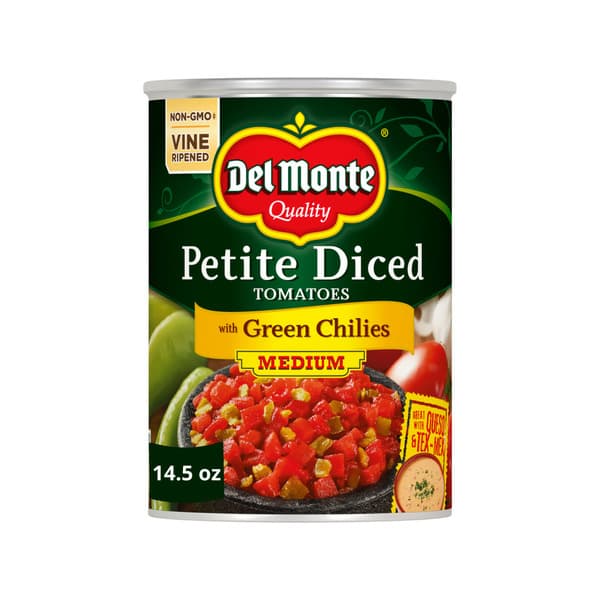 Del Monte Petite Cut Diced Medium Tomatoes With Green Chilies