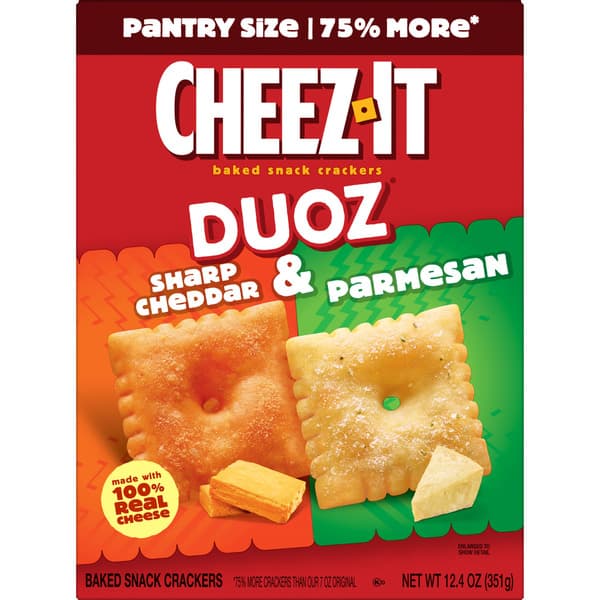 Cheez-it Duoz Cheese Crackers Baked Snack Cheddar And Parmesan
