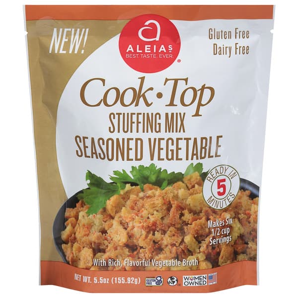 Aleia'S Cook Top Stuffing Mix Seasoned Vegetable Gluten & Dairy Free