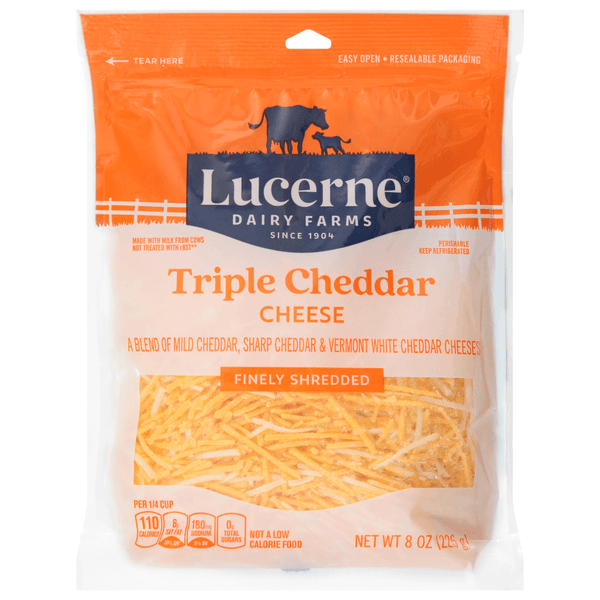 Lucerne Cheese Finely Shredded Triple Cheddar
