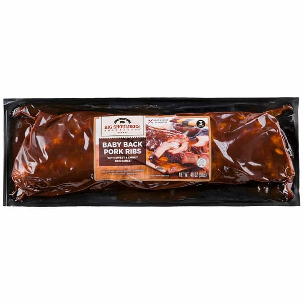 Big Shoulders Smokehouse Baby Back Pork Ribs With Sweet & Smoky Bbq Sauce
