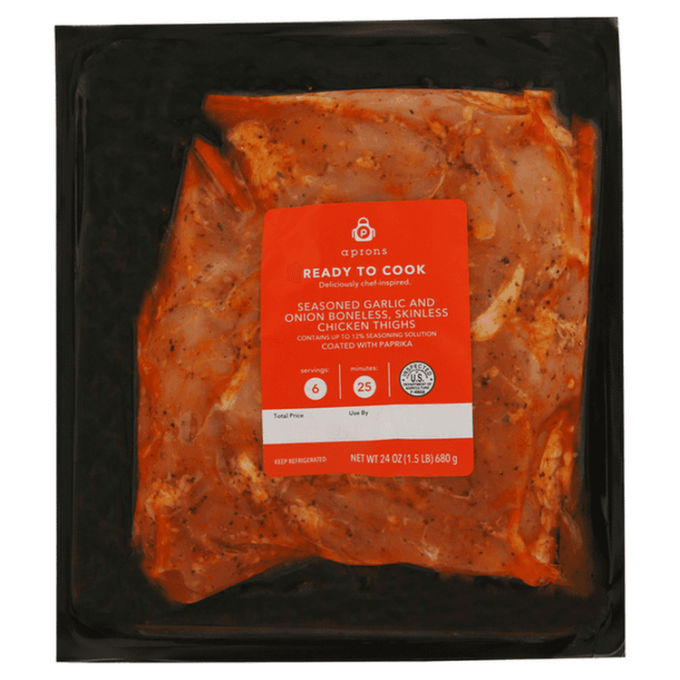 Publix Aprons Ready To Cook Seasoned Garlic And Onion Boneless, Skinless Chicken Thighs