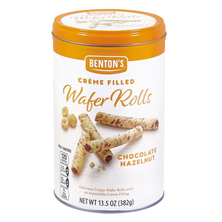 Benton'S Chocolate Hazelnut Creme Filled Wafer Rolls
