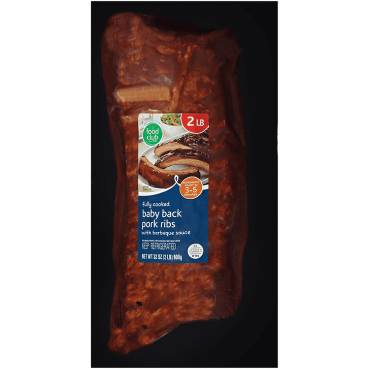Food Club Fully Cooked Baby Back Pork Ribs