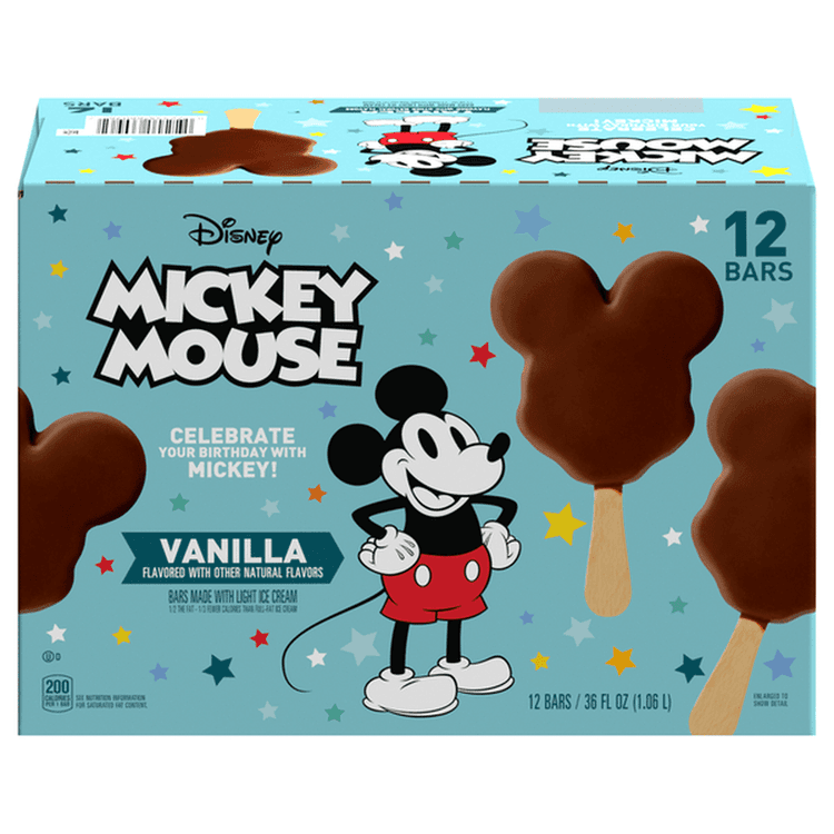 Disney Mickey Mouse Vanilla Ice Cream Bars