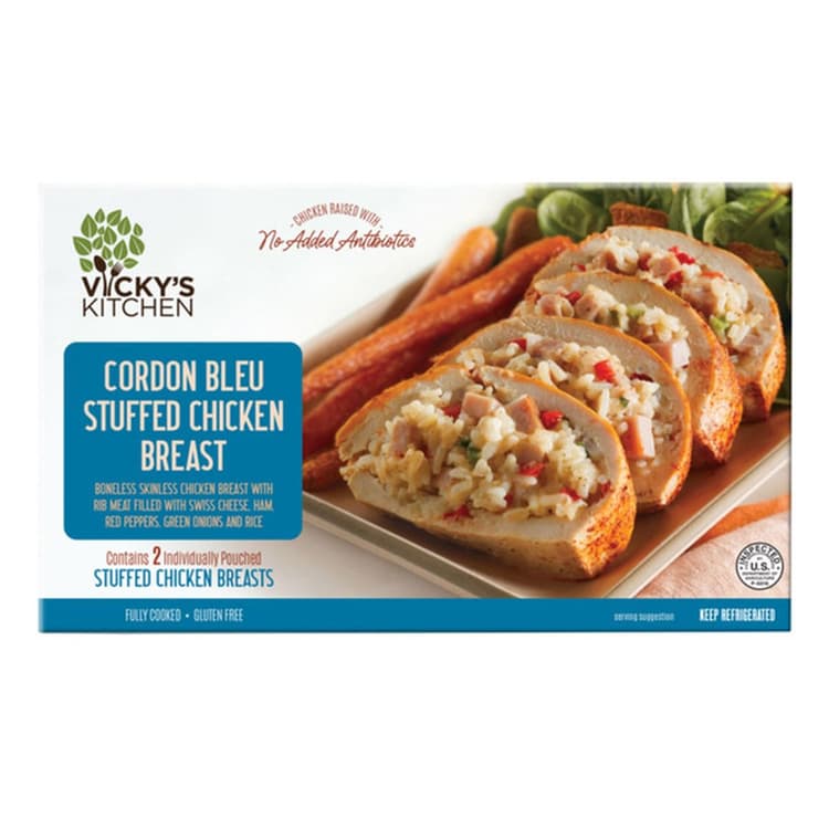 Vicky'S Kitchen Cordon Bleu Stuffed Chicken Breast 2 Individually Pouched