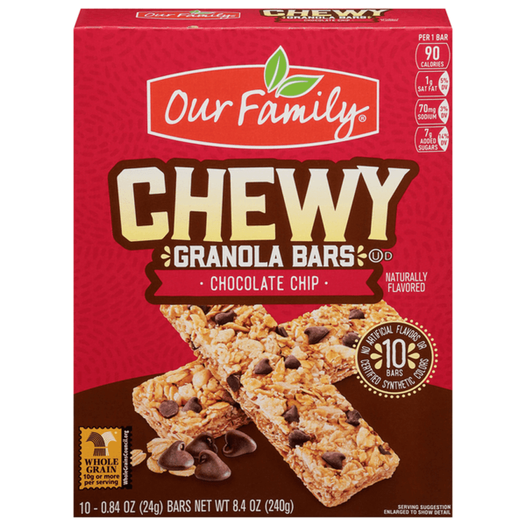 Our Family Chewy Chocolate Chip Granola Bars
