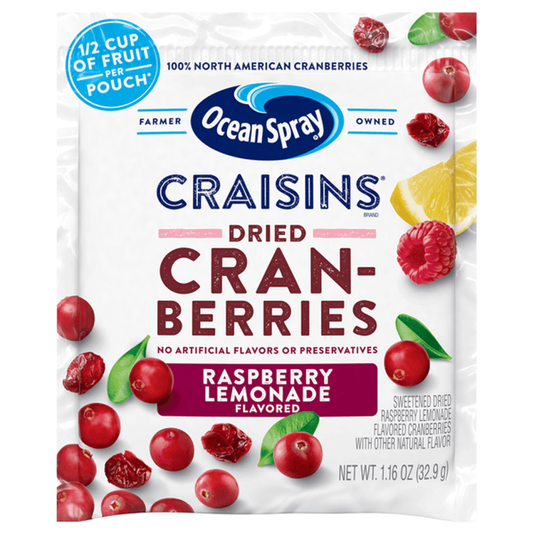 Ocean Spray Craisins Dried Cranberries Raspberry Lemonade Flavored
