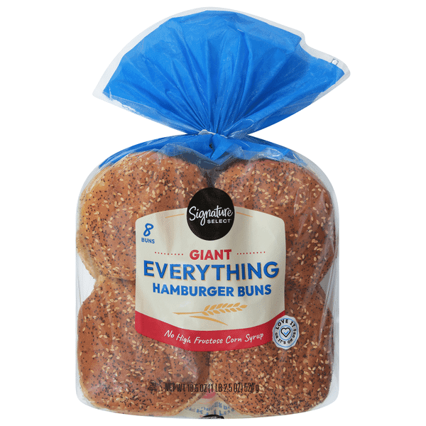 Signature Select Buns Hambuger Enriched Sesame Giant