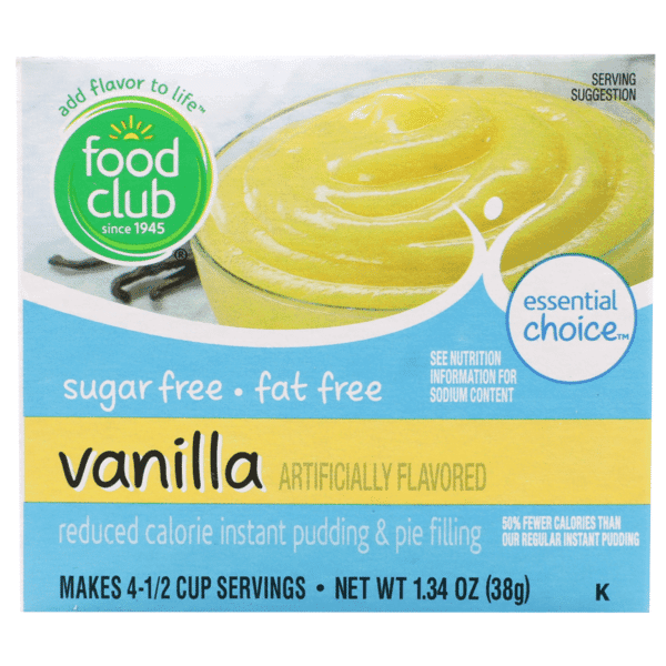Food Club, Vanilla Sugar Free Fat Free Reduced Calorie Instant Pudding & Pie Filling