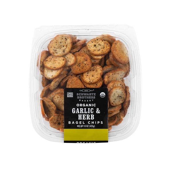 Schwartz Brothers Bakery Organic Garlic & Herb Bagel Chips