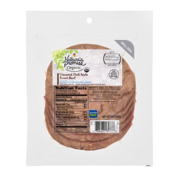 Nature'S Promise Organic Deli Style Roast Beef Uncured Sliced