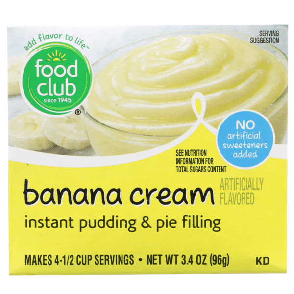 Food Club Banana Cream Instant Pudding & Pie Filling