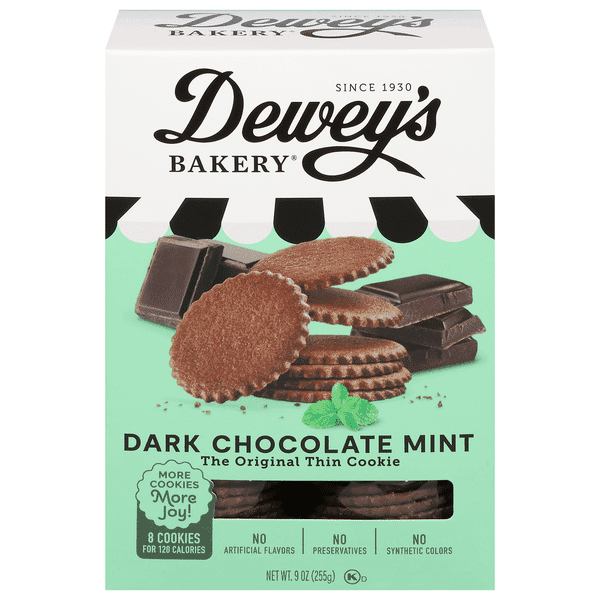 Dewey'S Bakery Original Thin Cookie Dark Chocolate Mint