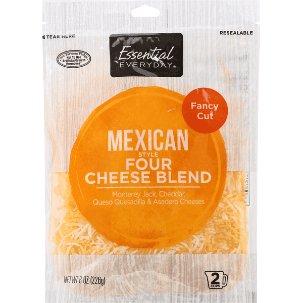 Essential Everyday Four Cheese Blend, Mexican Style, Fancy Cut