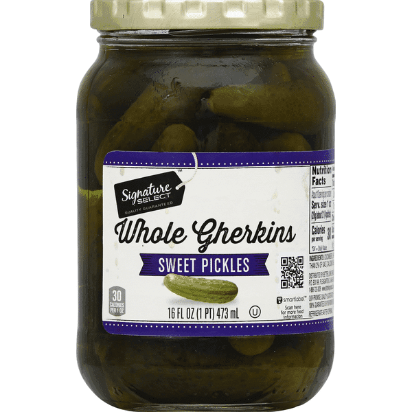 Signature Select Pickles Sweet Whole Gherkins