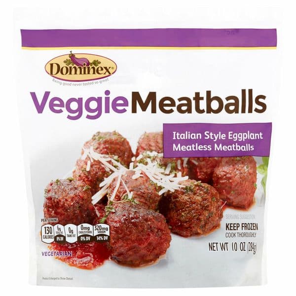Dominex Veggie Meatballs Italian Style Eggplant Meatless, Meatballs