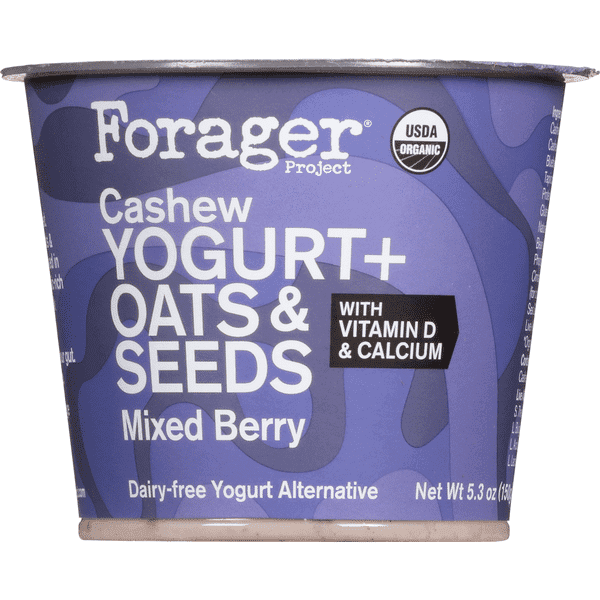 Forager Project Cashew Yogurt + Oats & Seeds Mixed Berry