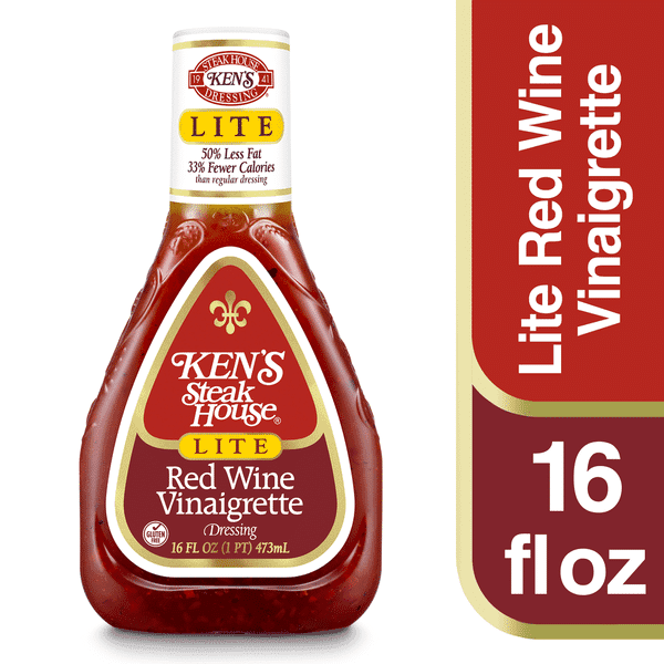Kens Steak House Red Wine Vinegar & Olive Oil Salad Dressing Light