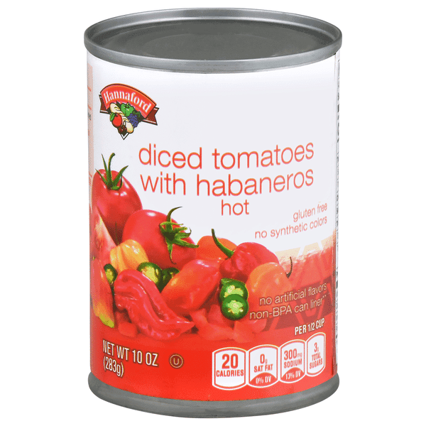 Hannaford Diced Tomatoes With Habaneros Hot