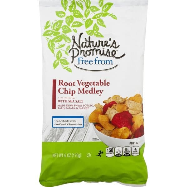 Nature'S Promise Free From Medley Root Vegetable Chips With Sea Salt