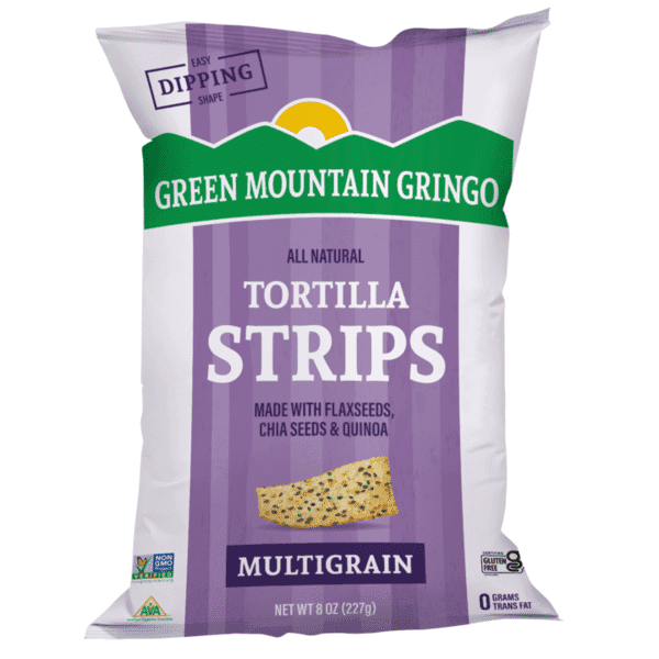 Green Mountain Gringo Tortilla Strips Multigrain With Flaxseeds Chia Seeds & Quinoa