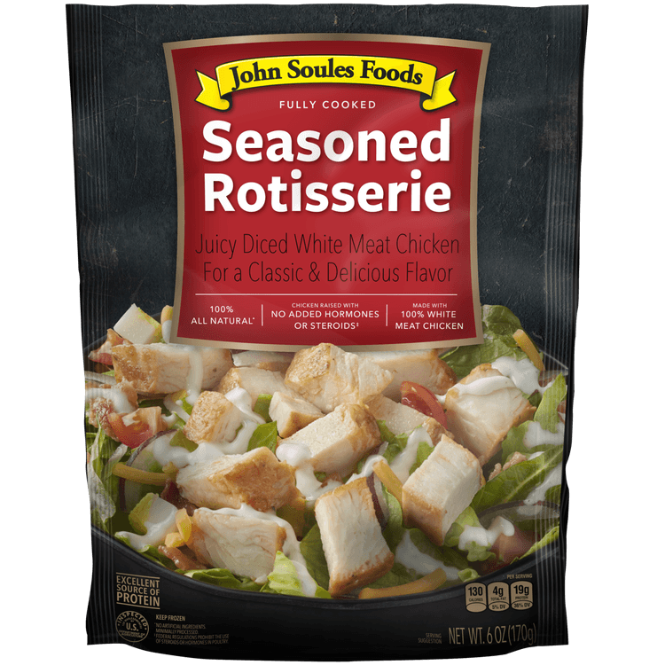John Soules Foods Seasoned Rotisserie Diced White Meat Chicken