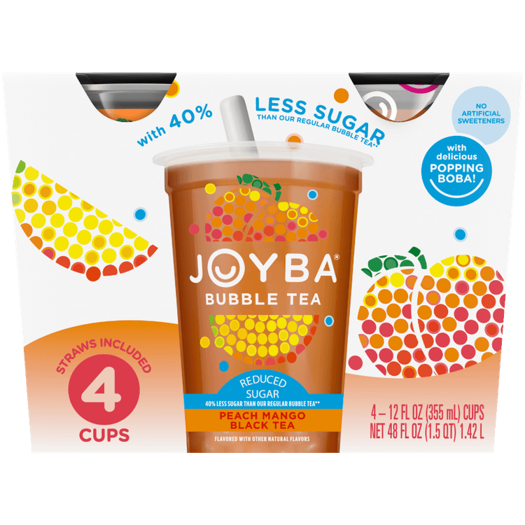 Joyba Bubble Tea Reduced Sugar Peach Mango Black Tea